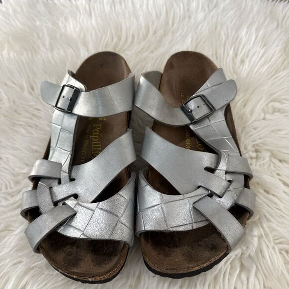 Papillio Shoes - Papillio Metallic Silver Strappy Sandals Size 39